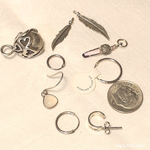 Sterling Silver and Other Misc. Earrings, Charms, Pendant